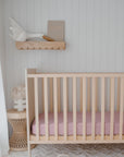 Waterproof Fitted Cot Sheet | Dusty Mauve