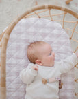 Waterproof Fitted Bassinet Sheet | Blush Gingham