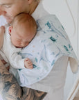 Premium Triple Layer Burp Cloth 2 Pack | Turtle Bay & Sky Blue