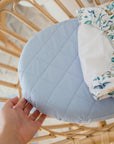 Small Oval/Moses Fitted Waterproof Sheet | Sky Blue