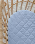 Small Oval/Moses Fitted Waterproof Sheet | Sky Blue