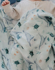 Bamboo Cotton Muslin Swaddle | Turtle Bay