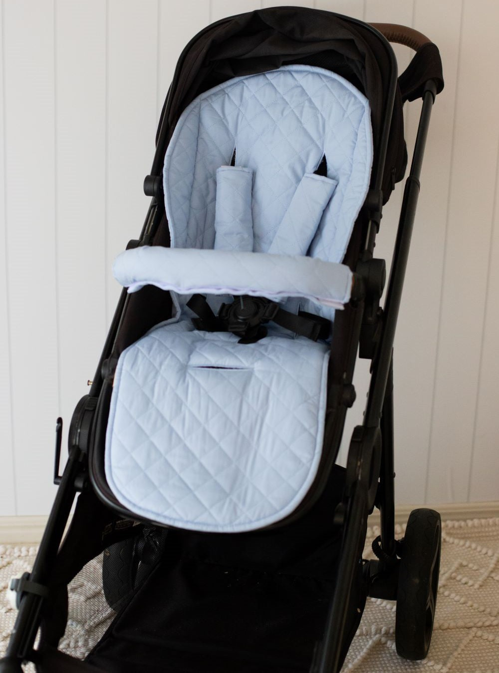 Universal Quilted Pram Liner Dusty Sky Blue – Bambella Designs