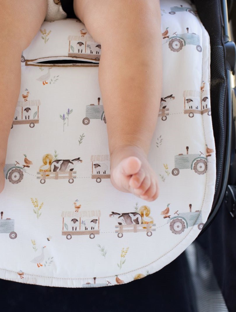 Diggers & Tractors Universal Organic Pram Liner