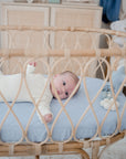 Waterproof Fitted Bassinet Sheet | Sky Blue