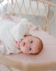 Waterproof Fitted Bassinet Sheet | Lullaby Pink