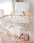 Waterproof Fitted Bassinet Sheet | Lullaby Pink