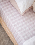 Waterproof Fitted Sheet | Blush Gingham