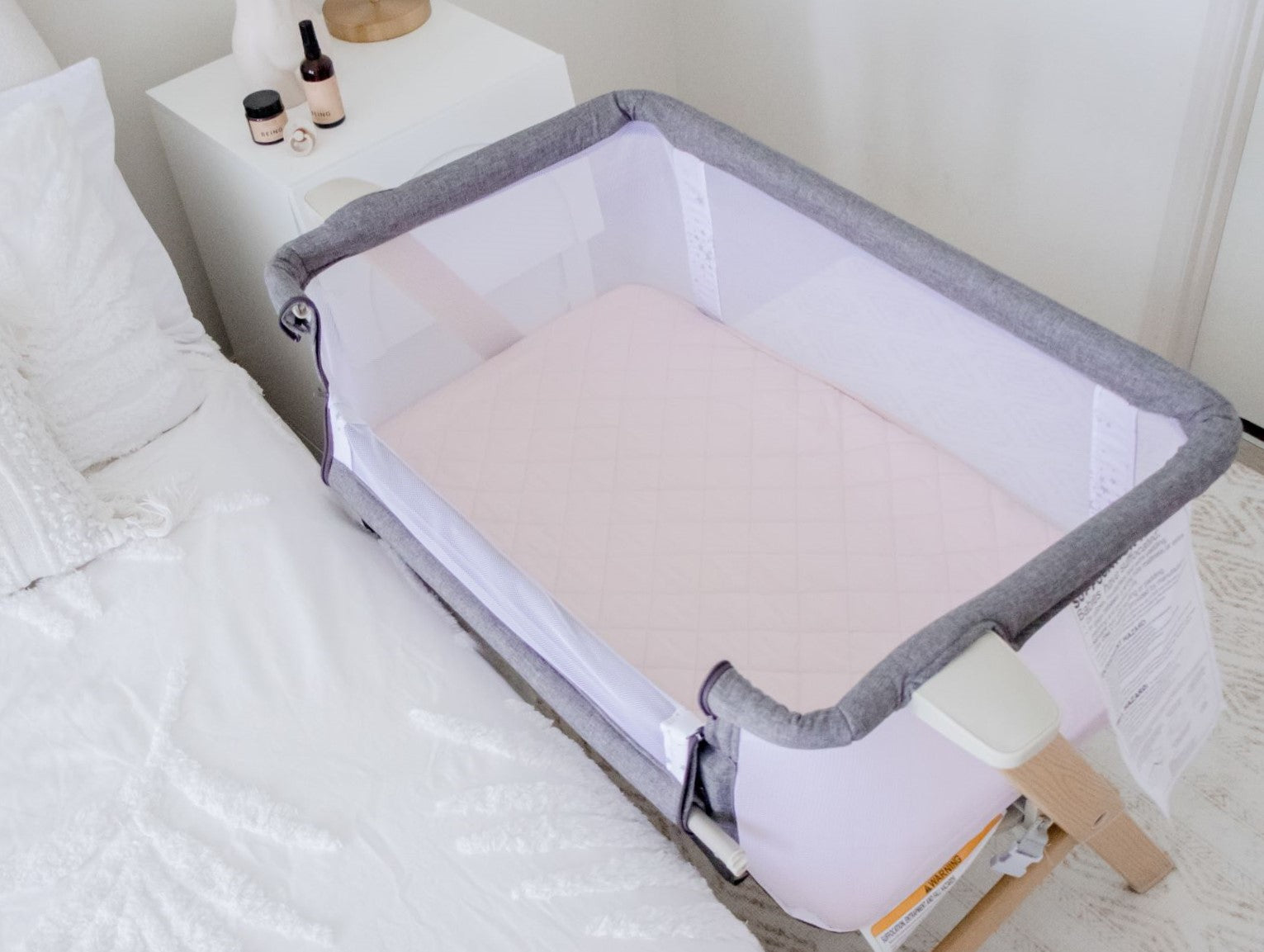 Lullaby Pink | Bambella Waterproof Co-Sleeper Fitted Sheets – Bambella ...