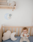 Waterproof Fitted Cot Sheet | Sky Blue