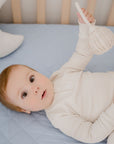 Waterproof Fitted Cot Sheet | Sky Blue