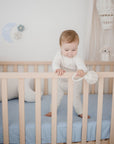 Waterproof Fitted Cot Sheet | Sky Blue