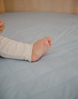 Waterproof Fitted Cot Sheet | Sky Blue