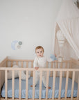 Waterproof Fitted Cot Sheet | Sky Blue
