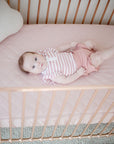 Waterproof Fitted Cot Sheet | Lullaby Pink