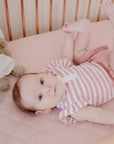 Waterproof Fitted Cot Sheet | Lullaby Pink