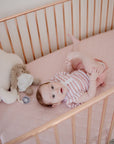 Waterproof Fitted Cot Sheet | Lullaby Pink