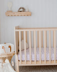 Waterproof Fitted Cot Sheet | Blush Gingham