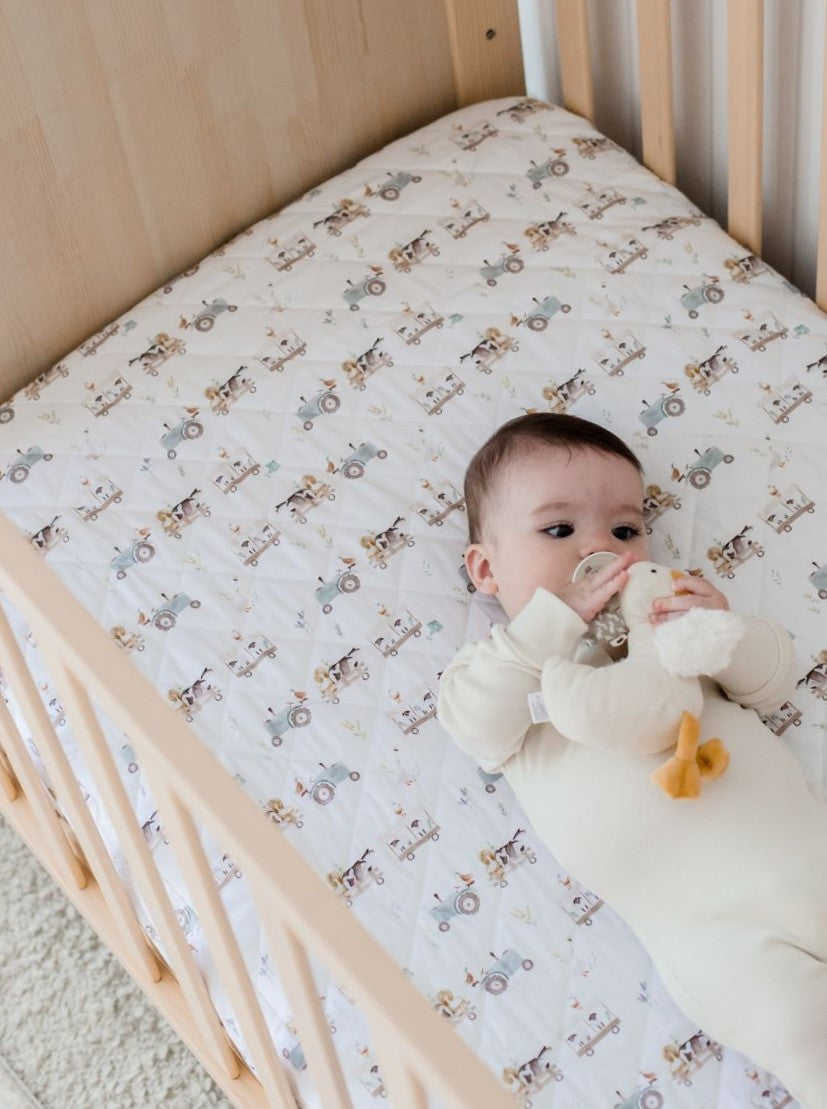 Waterproof Fitted Cot Sheet Oakwood Farm Bambella Designs