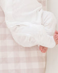 Small Oval/Moses Fitted Waterproof Sheet | Blush Gingham