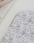 Small Oval/Moses Fitted Waterproof Sheet | Botanical