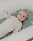 Small Oval/Moses Fitted Waterproof Sheet| Sage Sunshine