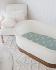 Small Oval/Moses Fitted Waterproof Sheet| Sage Sunshine