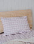 Waterproof Standard Pillowcase | Blush Gingham