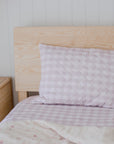 Waterproof Standard Pillowcase | Blush Gingham