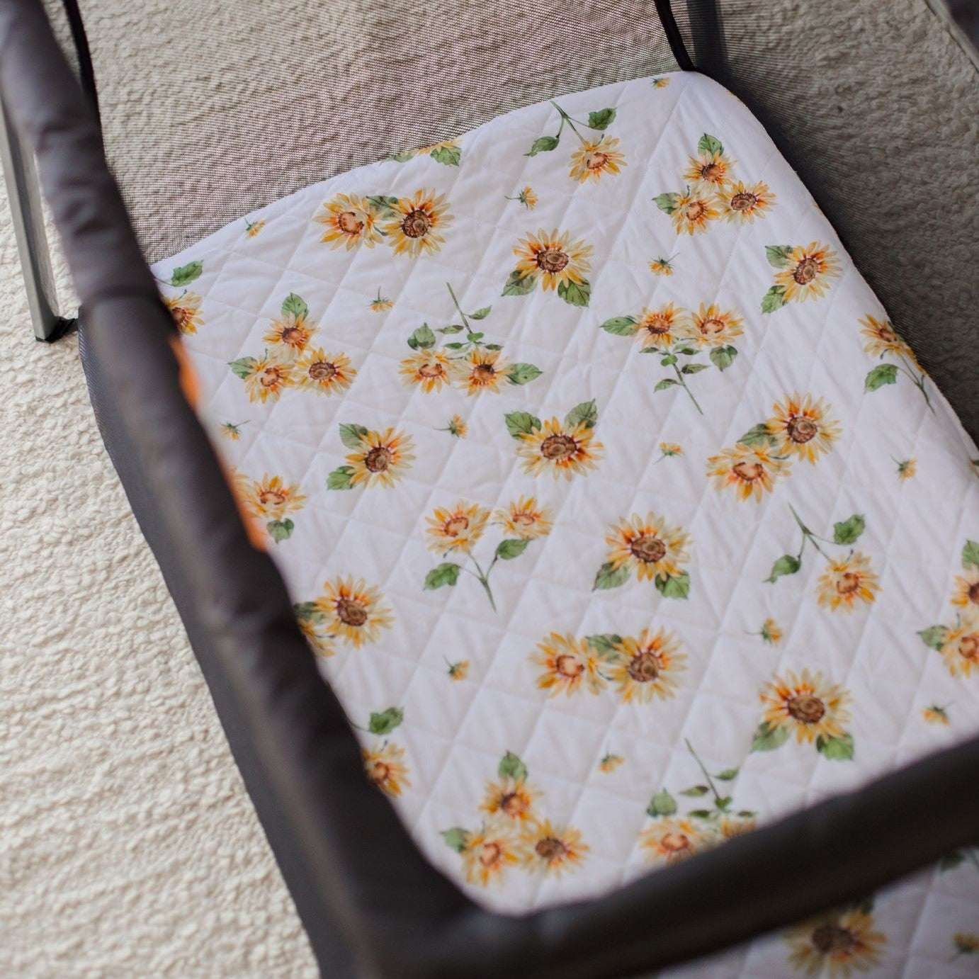 Waterproof Portacot/Travel Cot Fitted Sheet Sunny Days Bambella Designs