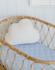 Waterproof Fitted Bassinet Sheet | Sky Blue