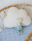 Waterproof Fitted Bassinet Sheet | Sky Blue