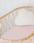 Waterproof Fitted Bassinet Sheet | Lullaby Pink