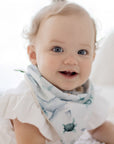 Premium Triple Layer Bandana Bibs 2 Pack | Turtle Bay & Sky Blue