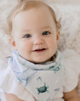 Premium Triple Layer Bandana Bibs 2 Pack | Turtle Bay & Sky Blue