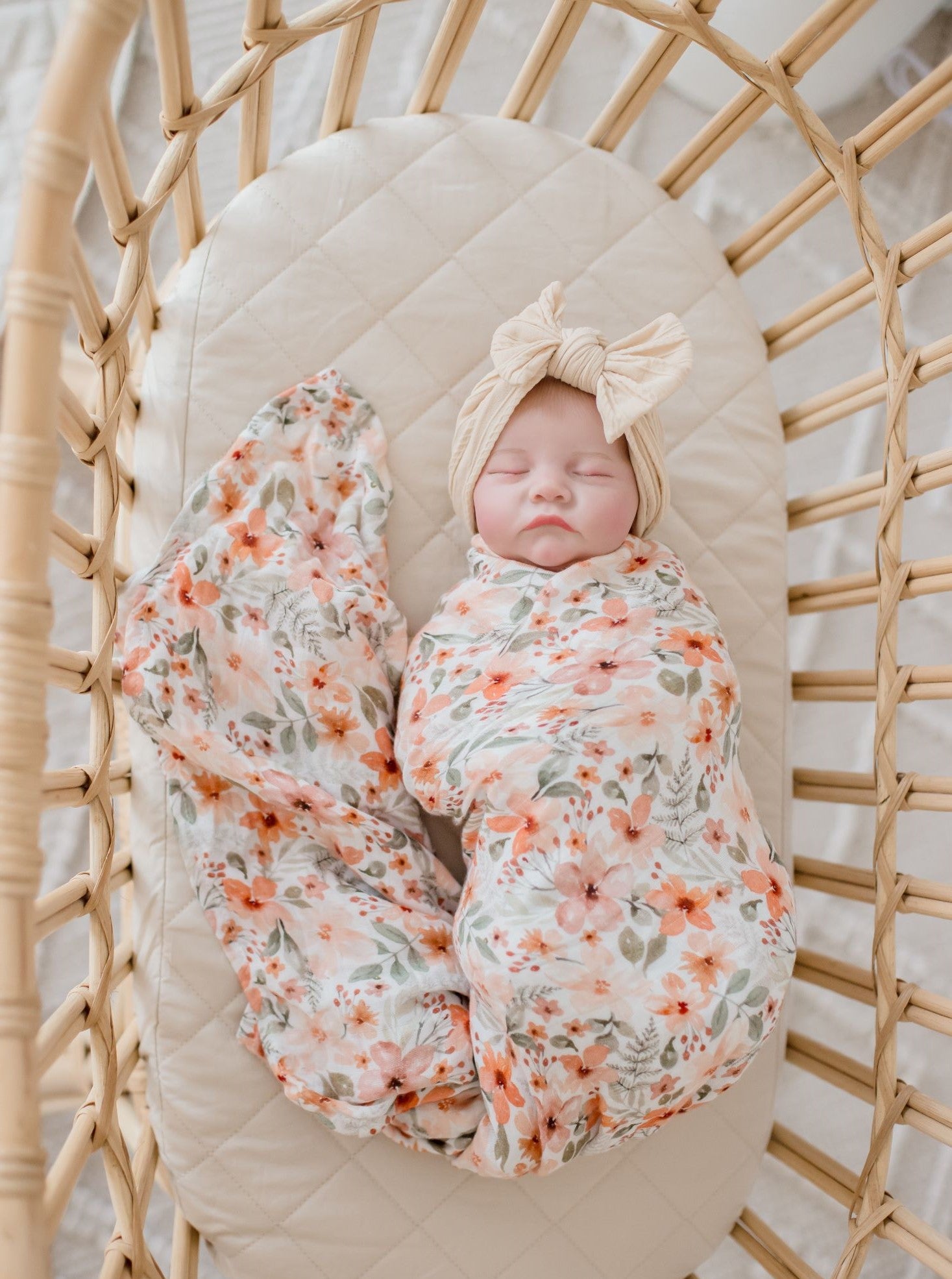 Bambella Designs Bamboo Cotton Muslin Swaddle Wrap Bloom