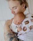 Premium Triple Layer Burp Cloth 2 Pack | Bear in There & Oat