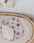 Premium Triple Layer Burp Cloth 2 Pack | Bear in There & Oat