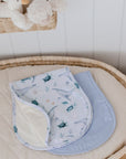 Premium Triple Layer Burp Cloth 2 Pack | Turtle Bay & Sky Blue