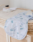 Premium Triple Layer Burp Cloth 2 Pack | Turtle Bay & Sky Blue