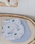 Premium Triple Layer Burp Cloth 2 Pack | Turtle Bay & Sky Blue
