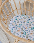 Small Oval/Moses Fitted Waterproof Sheet | Wild Dinosaurs