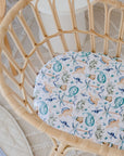 Small Oval/Moses Fitted Waterproof Sheet | Wild Dinosaurs