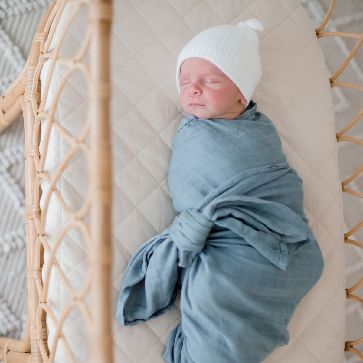 Bambella Designs Bamboo Cotton Muslin Swaddle Nordic Sea