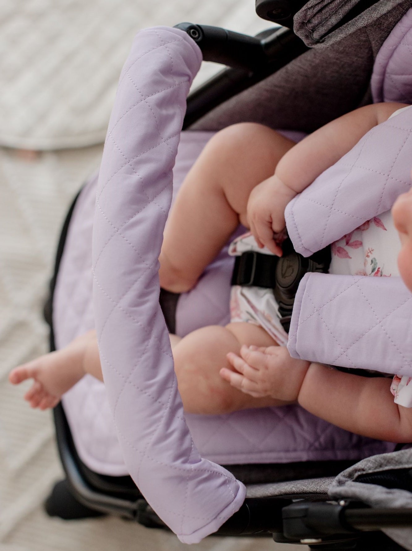 Bambella Designs Quilted Pram Bar Cover Lavender Haze