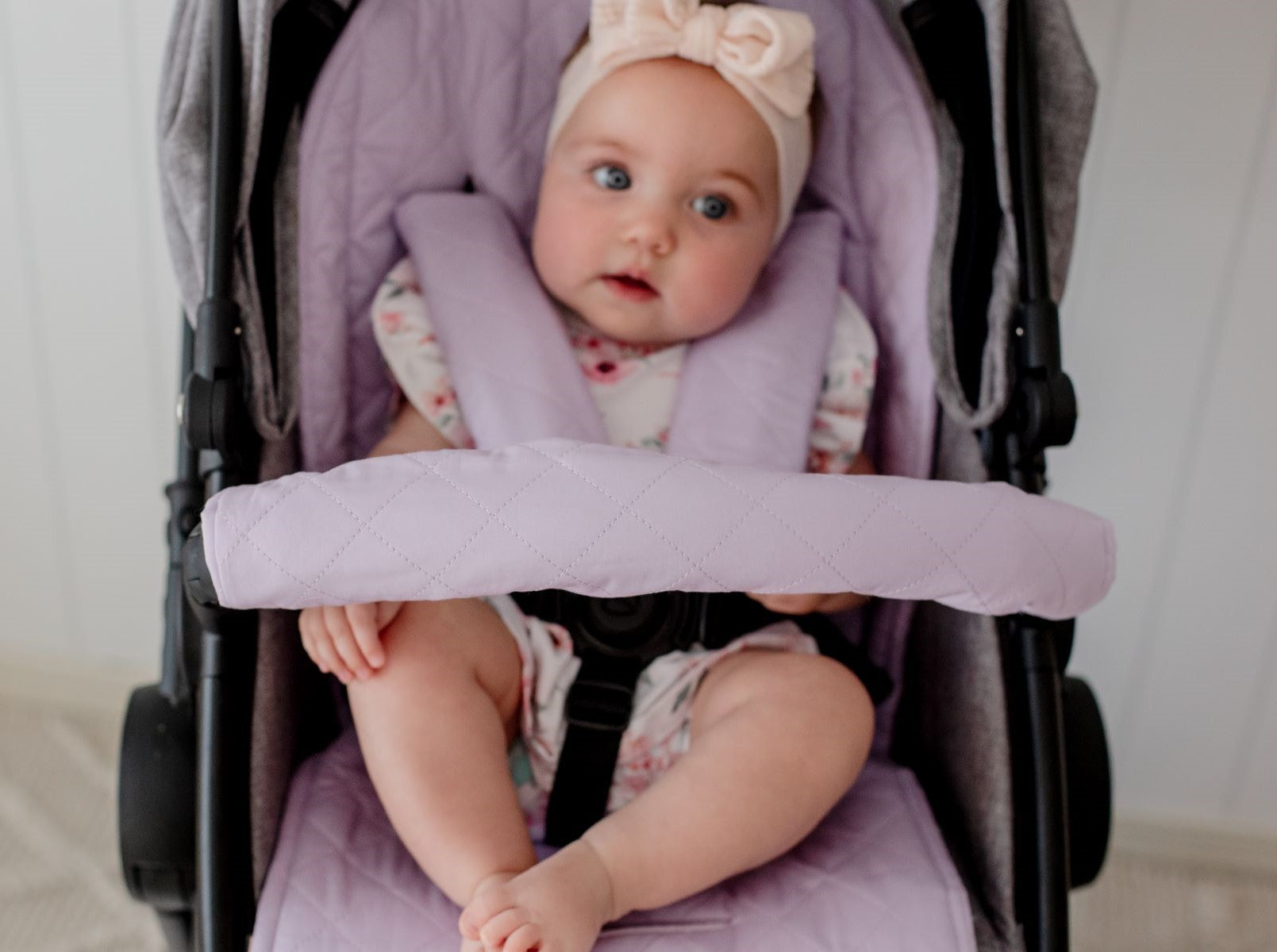 Bambella Designs Quilted Pram Bar Cover Lavender Haze