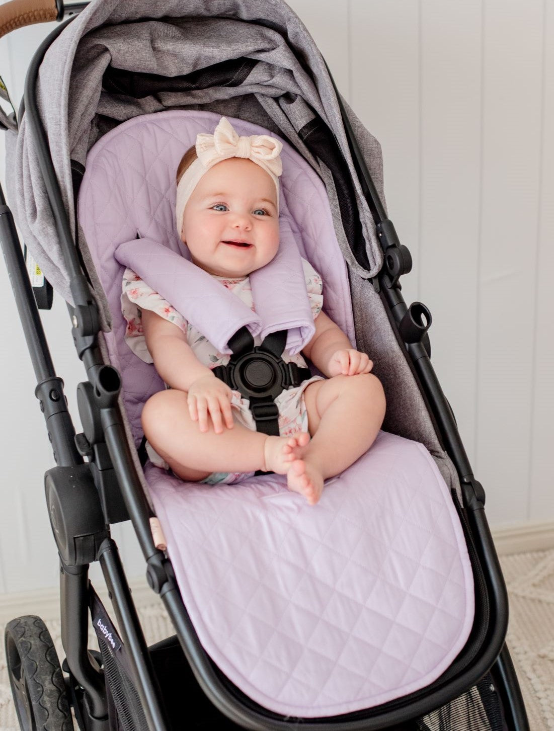 Pink Quilted Pram Liner Baby's Personalised Buggy Liner