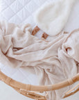 Blanket and Toy | Small Oval/Moses Fitted Waterproof Sheet | Ivory
