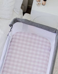 Co-Sleeper/Change Mat Fitted Waterproof Sheet | Blush Gingham
