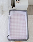 Co-Sleeper/Change Mat Fitted Waterproof Sheet | Blush Gingham